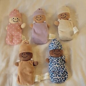 Adorable Set of Five Plush Baby Dolls Set
